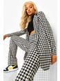 Black Dogtooth Check Fitted Blazer