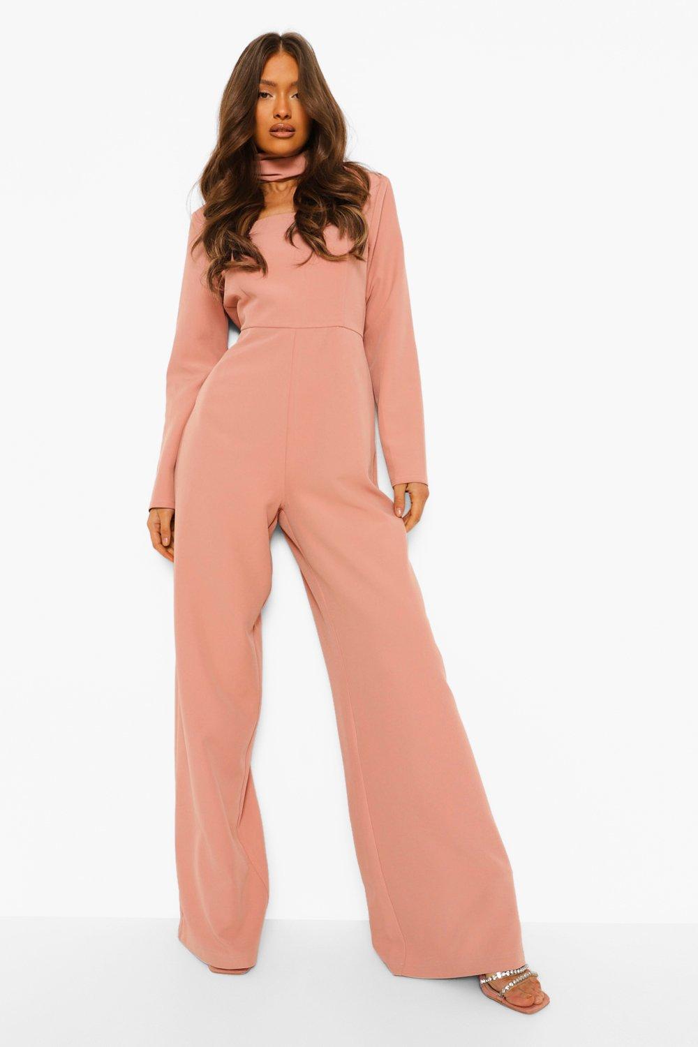 Pink high neck store jumpsuit