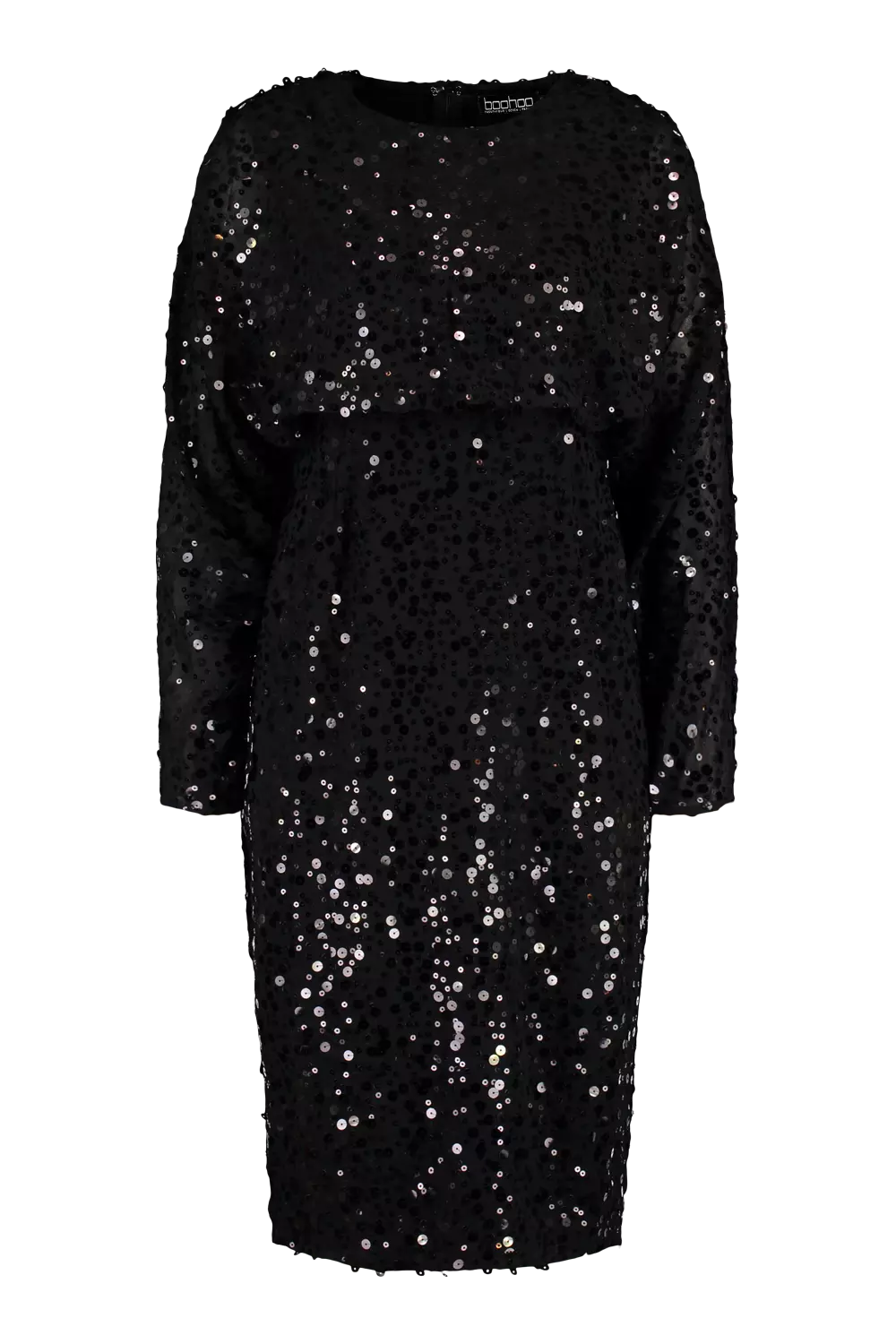 Black Sequin Batwing Midi Dress alternative image