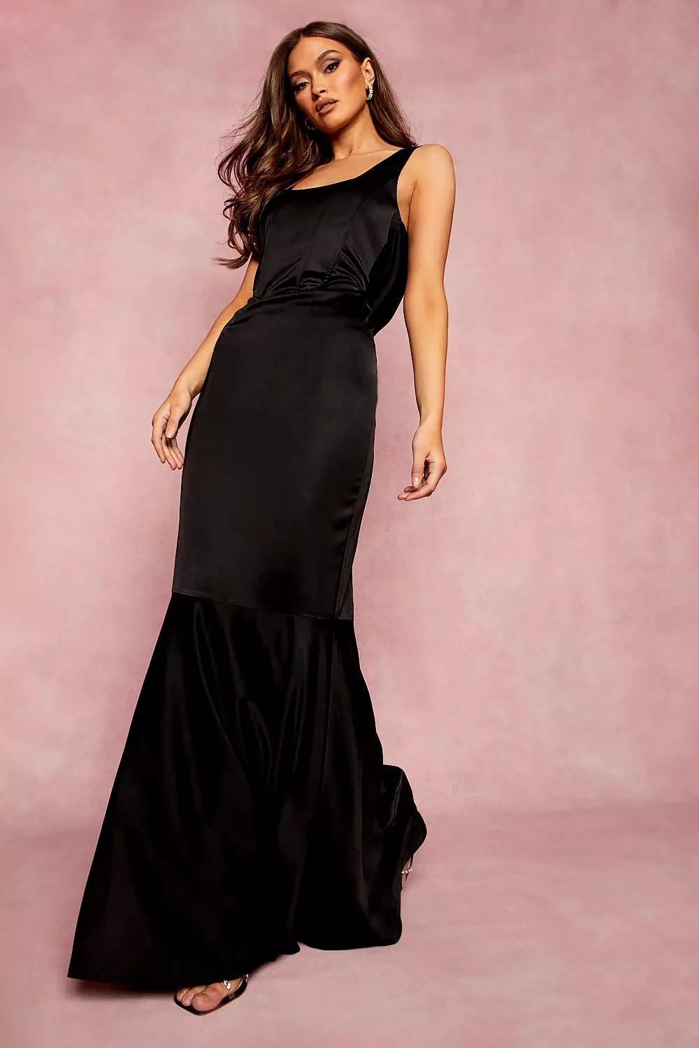 Bustier detail on sale fishtail maxi dress