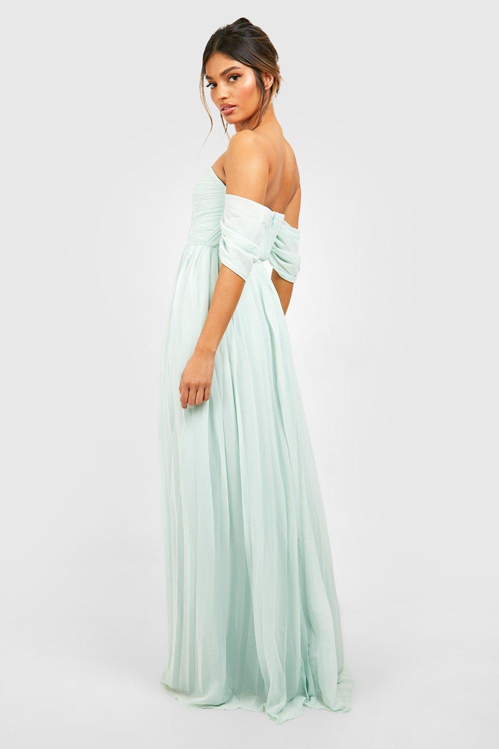 Mint green 2025 bardot dress