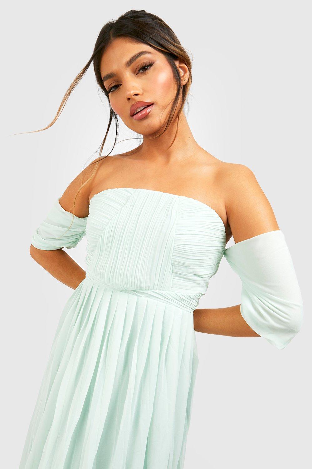 Mint green best sale bardot dress