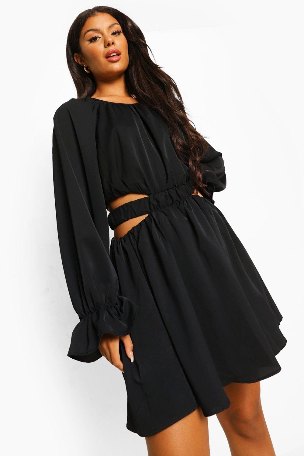 Robe noire manche discount ballon