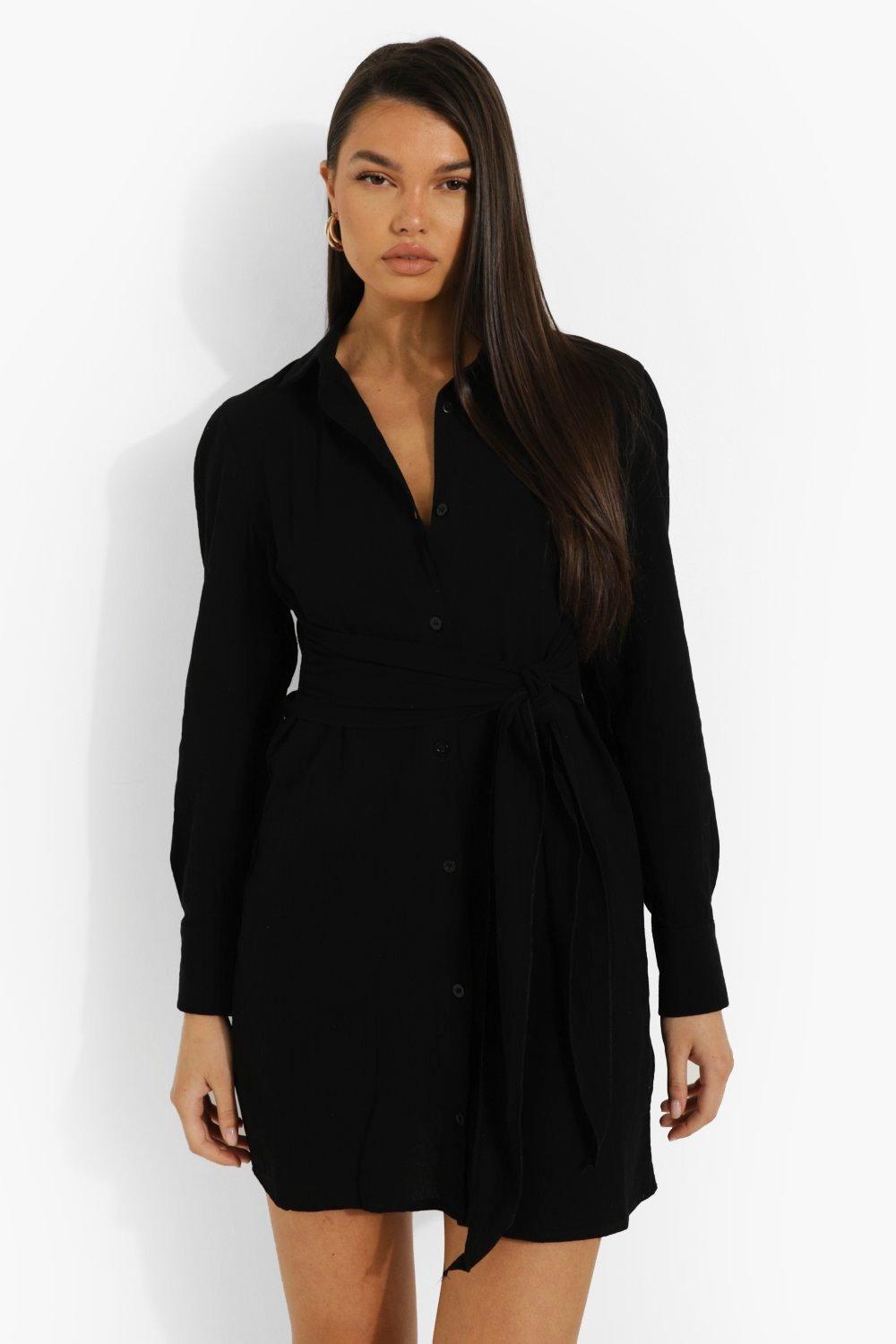 black linen shirt dress uk