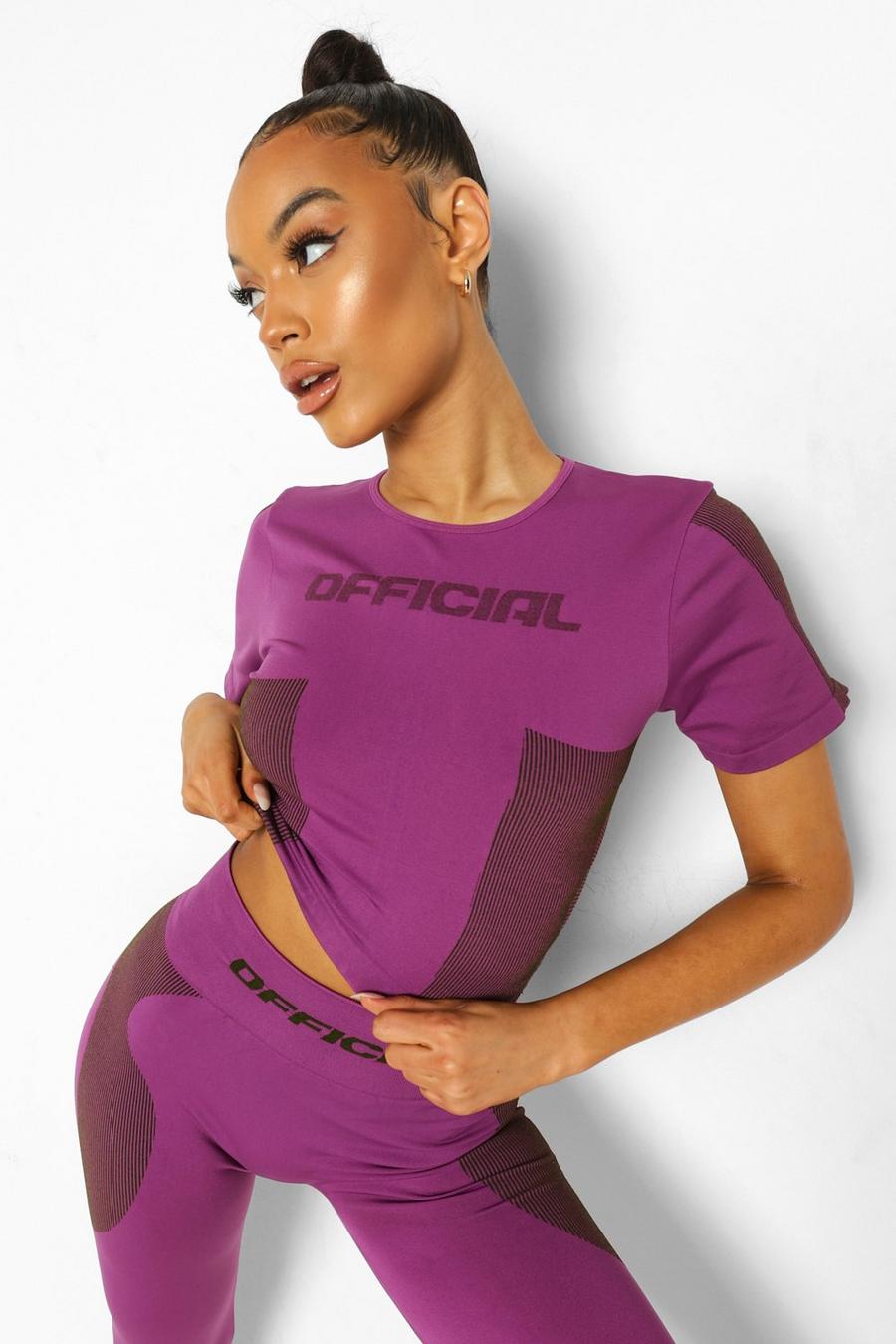 Purple Ofcl Sömlös t-shirt med contouring image number 1