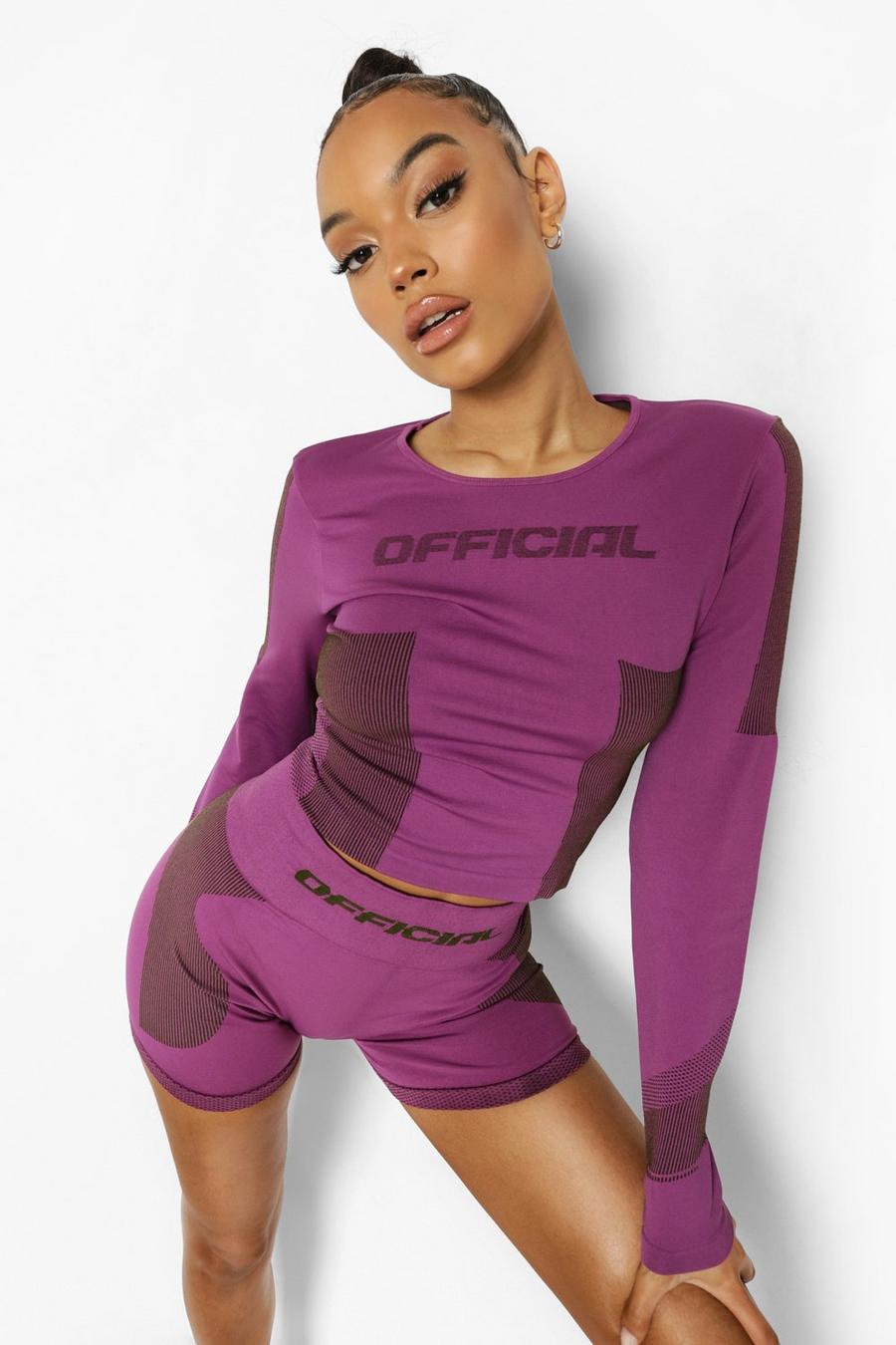 Purple Ofcl Seamless Contour Gym Top image number 1