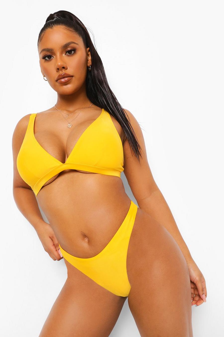 Parte superiore bikini Essentials a triangolo per seno abbondante, Arancio image number 1