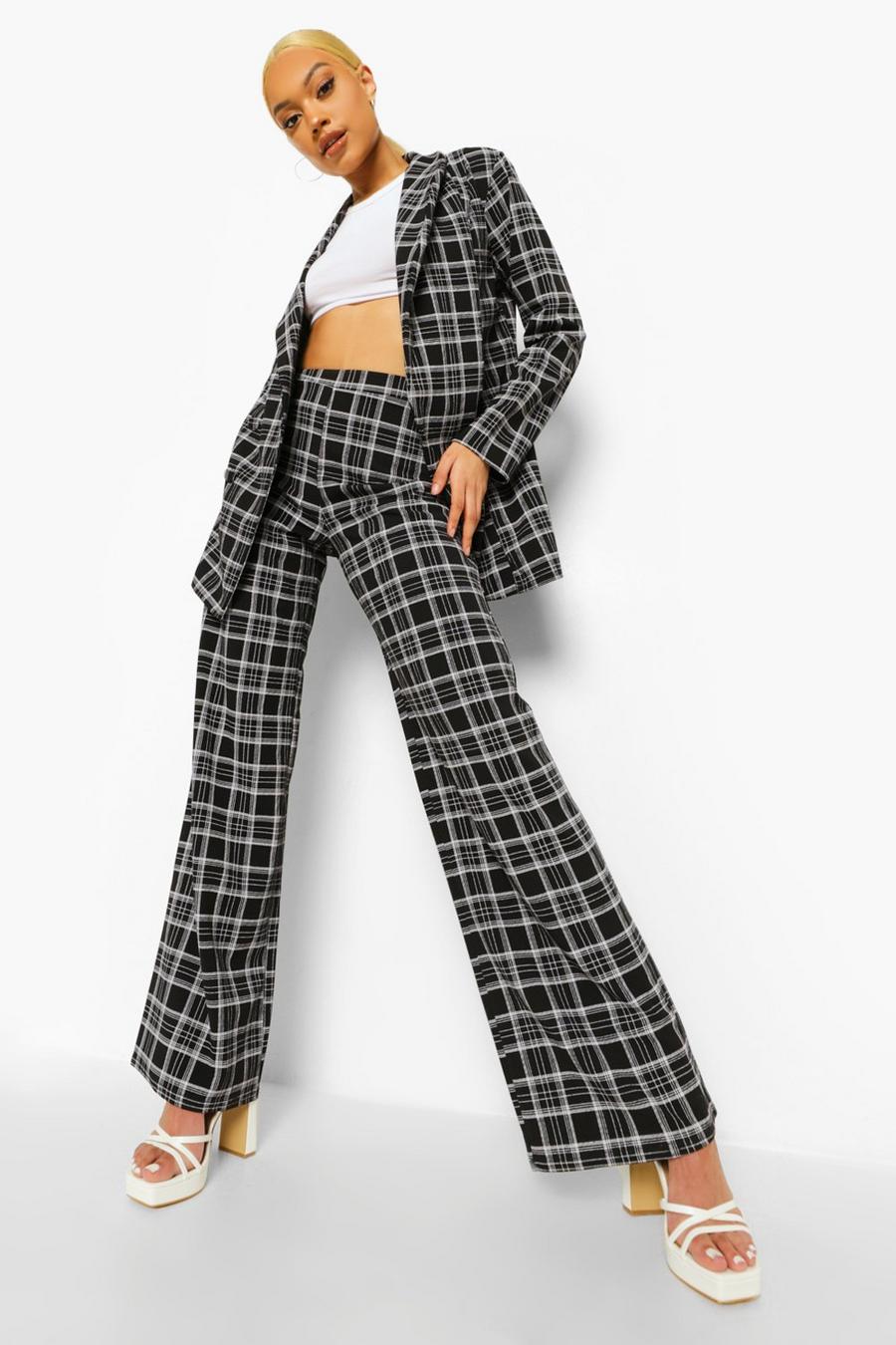 Mono Check Wide Leg Trousers image number 1