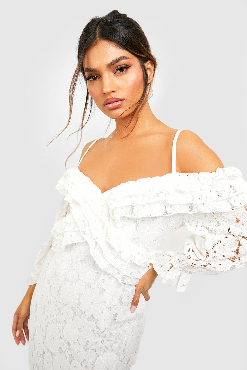 Boohoo white outlet lace dress