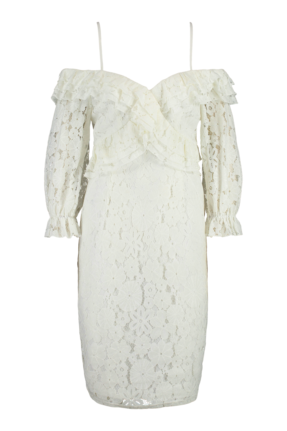 Boohoo lace white clearance dress