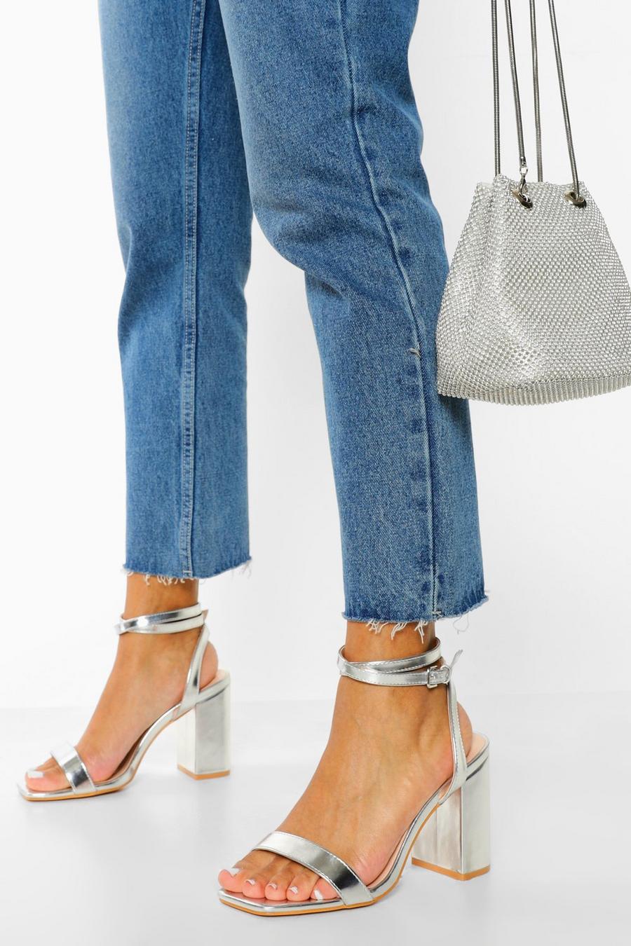 Silver Low Clear Barely There Heels