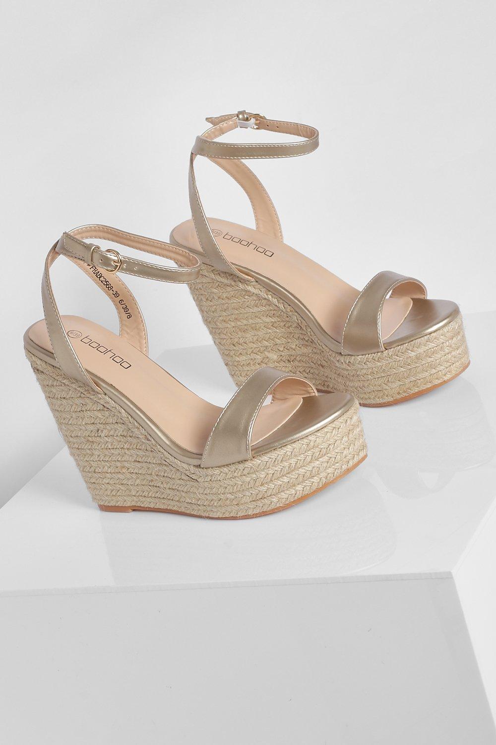 Gold cheap high wedges