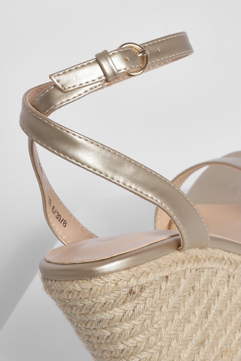 Metallic Barely There High Wedge boohoo