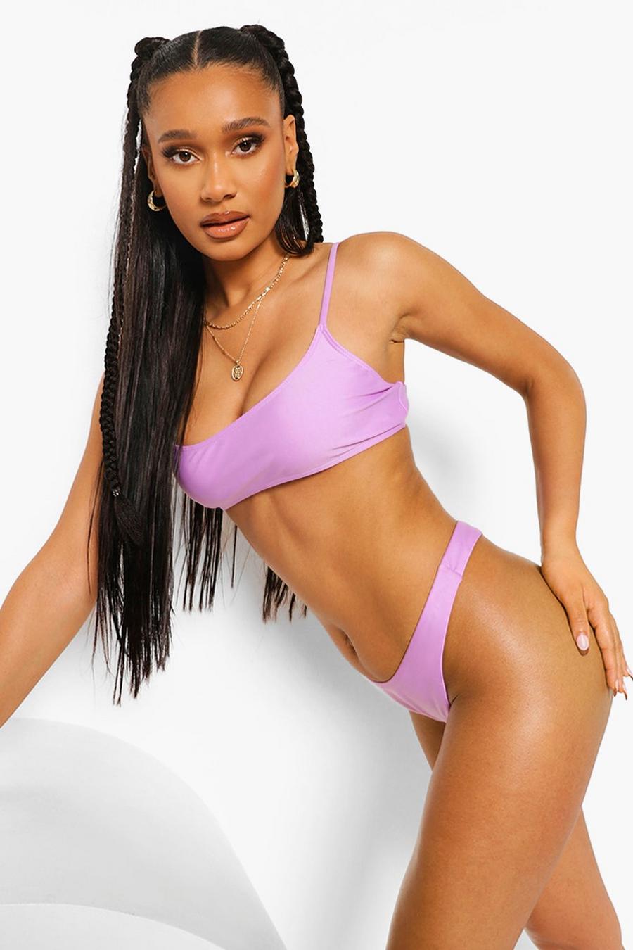 Bright lilac Bikinitopp med smala axelband image number 1