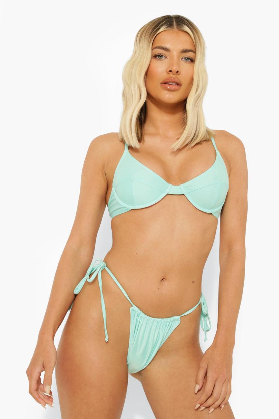 Bright green Essentials Bikini Top Met Beugel image number 1