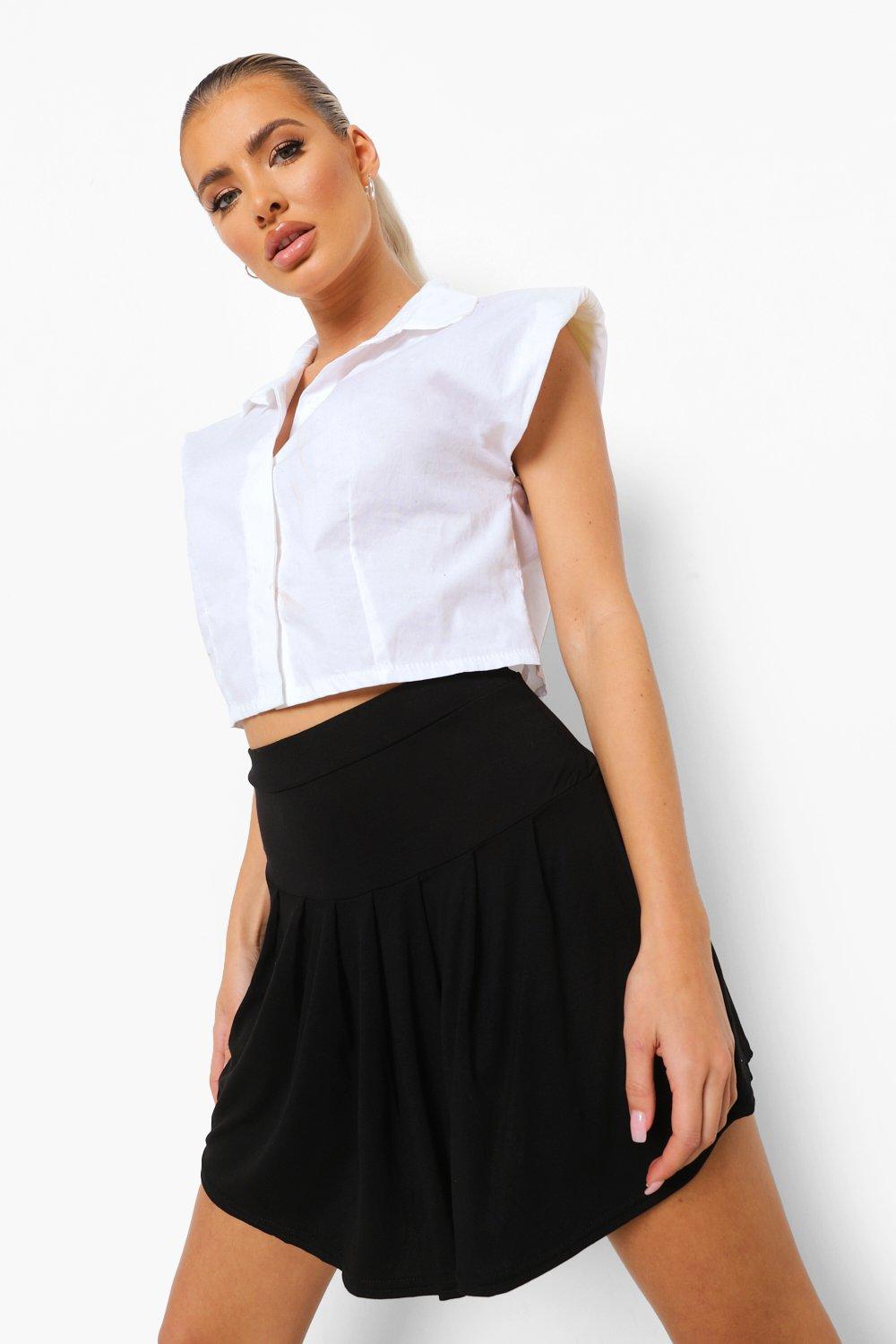 Jersey Knit Pleated Tennis Skirt