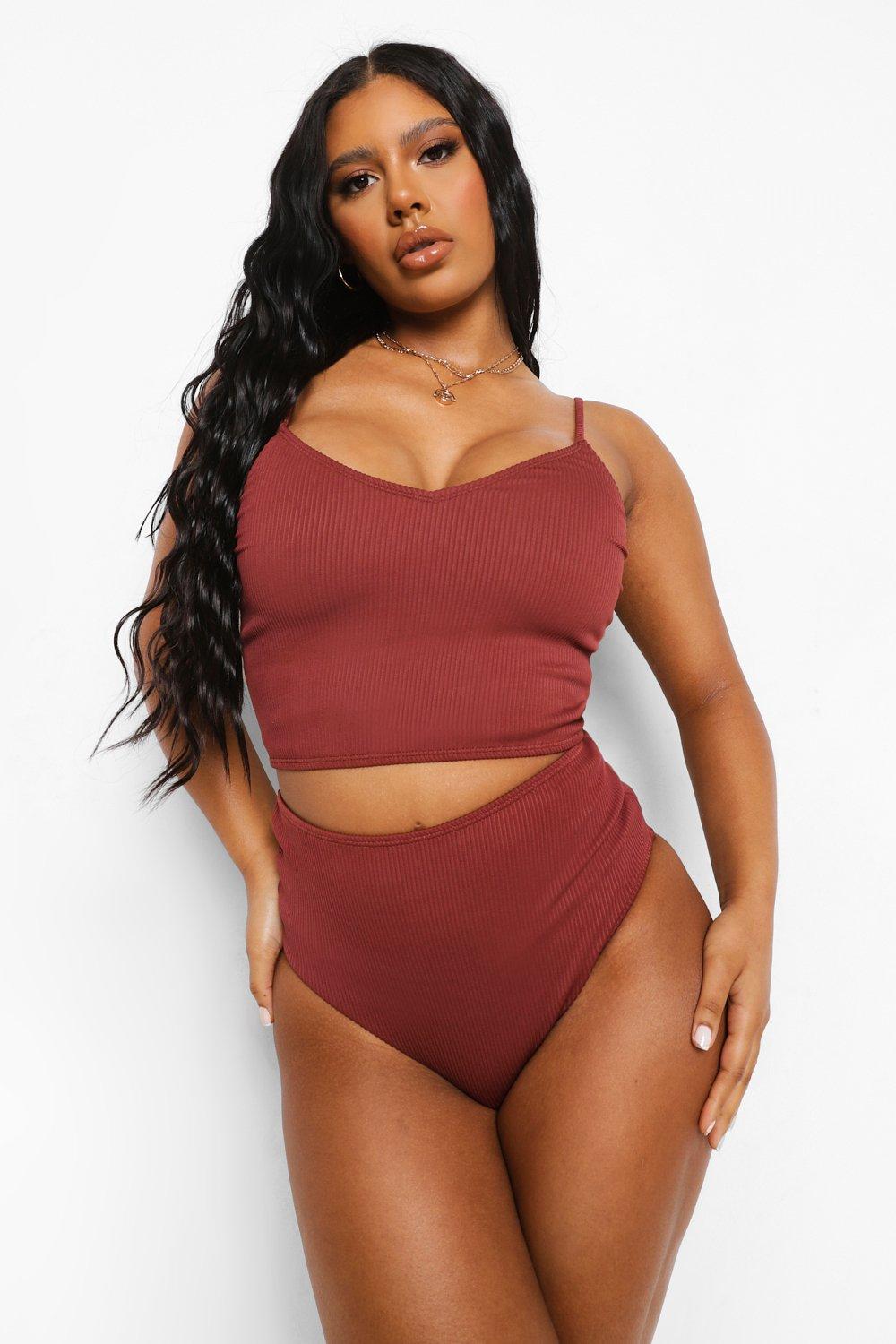 Plus size sales longline bikini