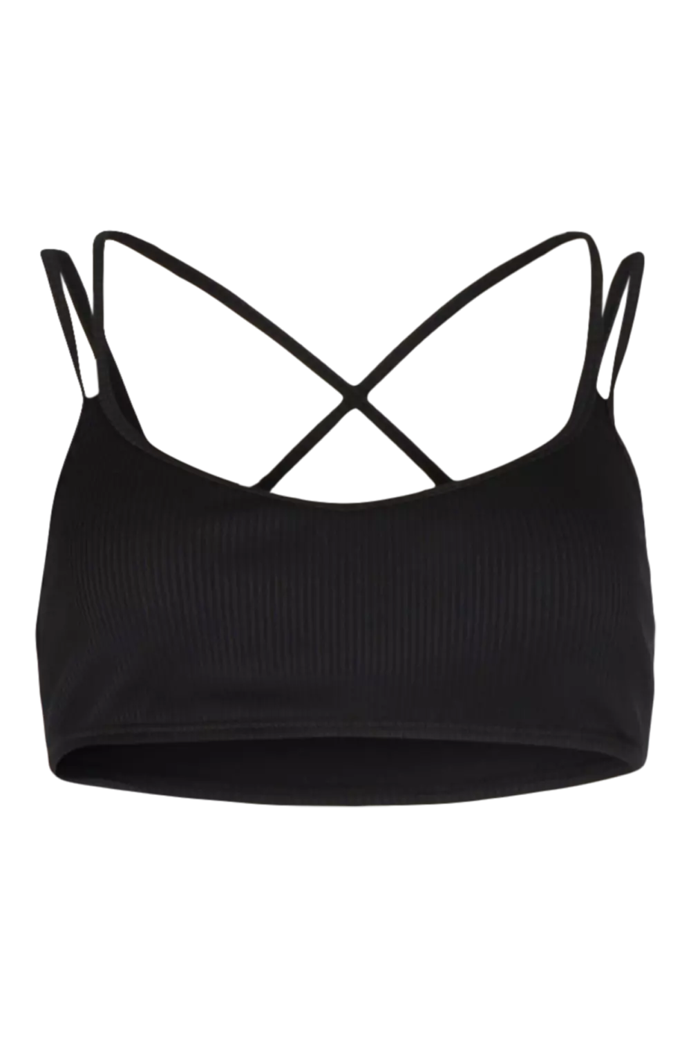 Black Strappy Scoop Bikini Top X18010
