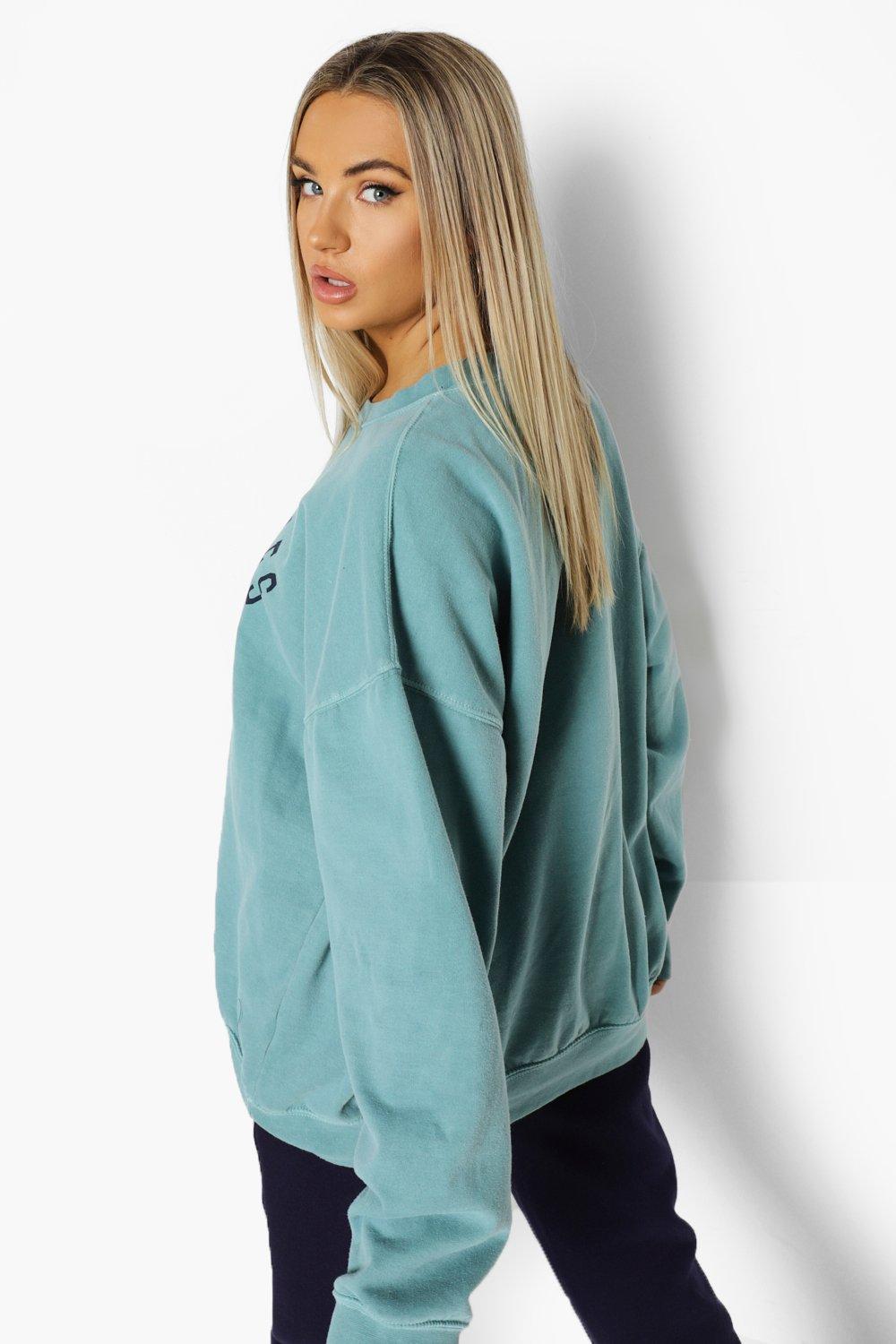 Los Angeles Overdyed Oversized Sweatshirt | boohoo