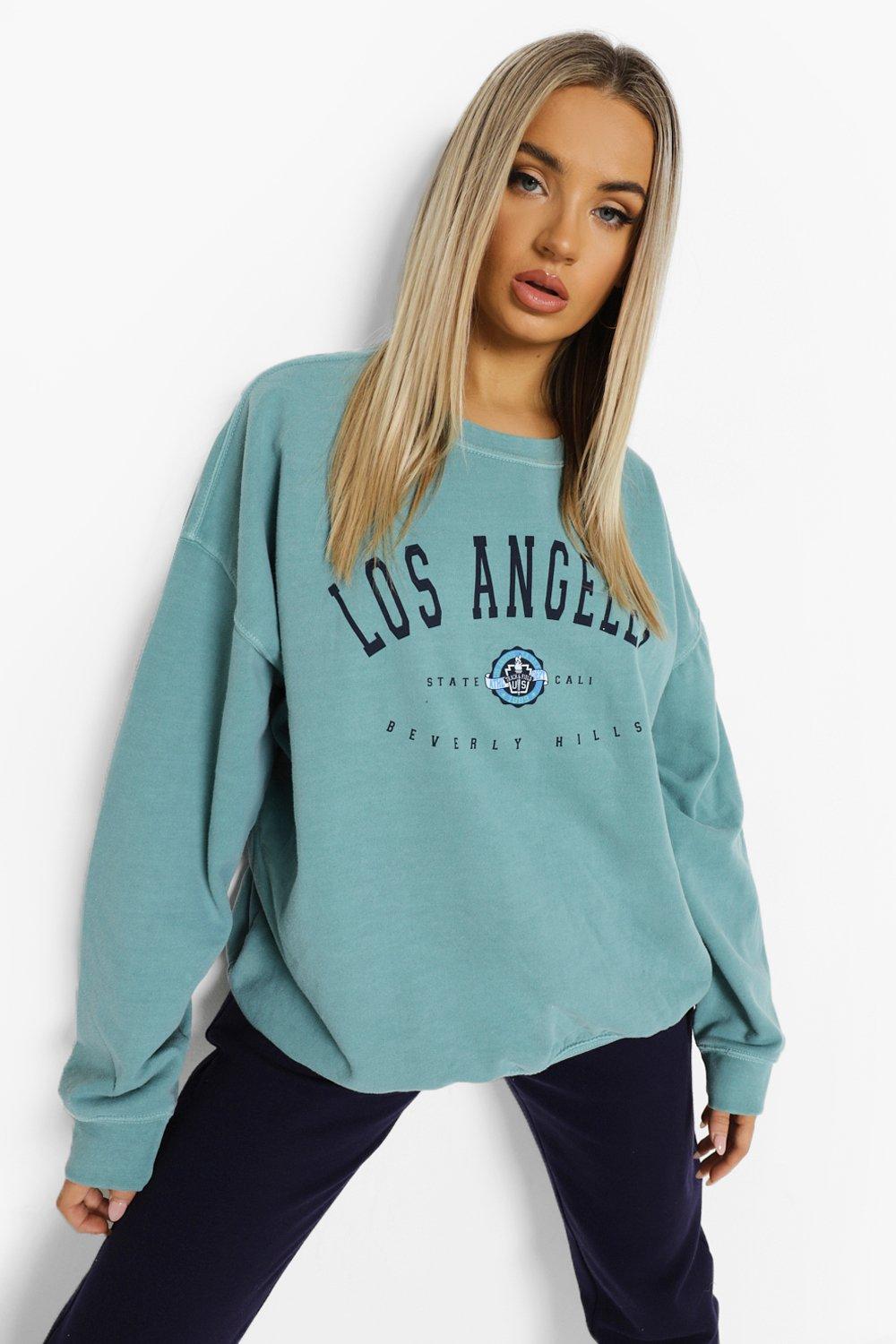 sweater kode Fighter Los Angeles Overdyed Oversized Sweatshirt | boohoo