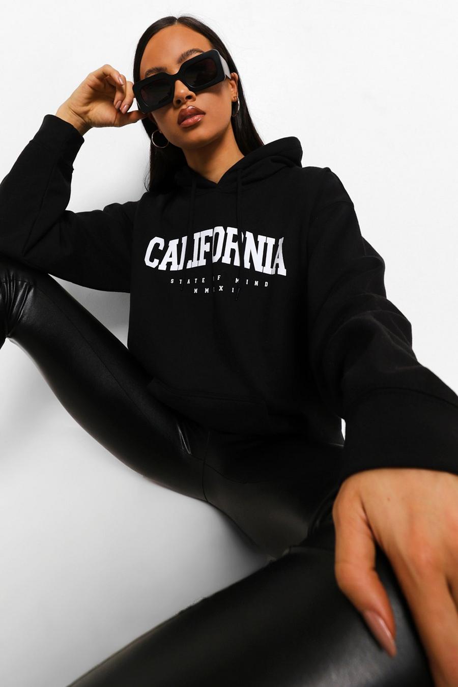 Sudadera universitaria con capucha con eslogan California image number 1