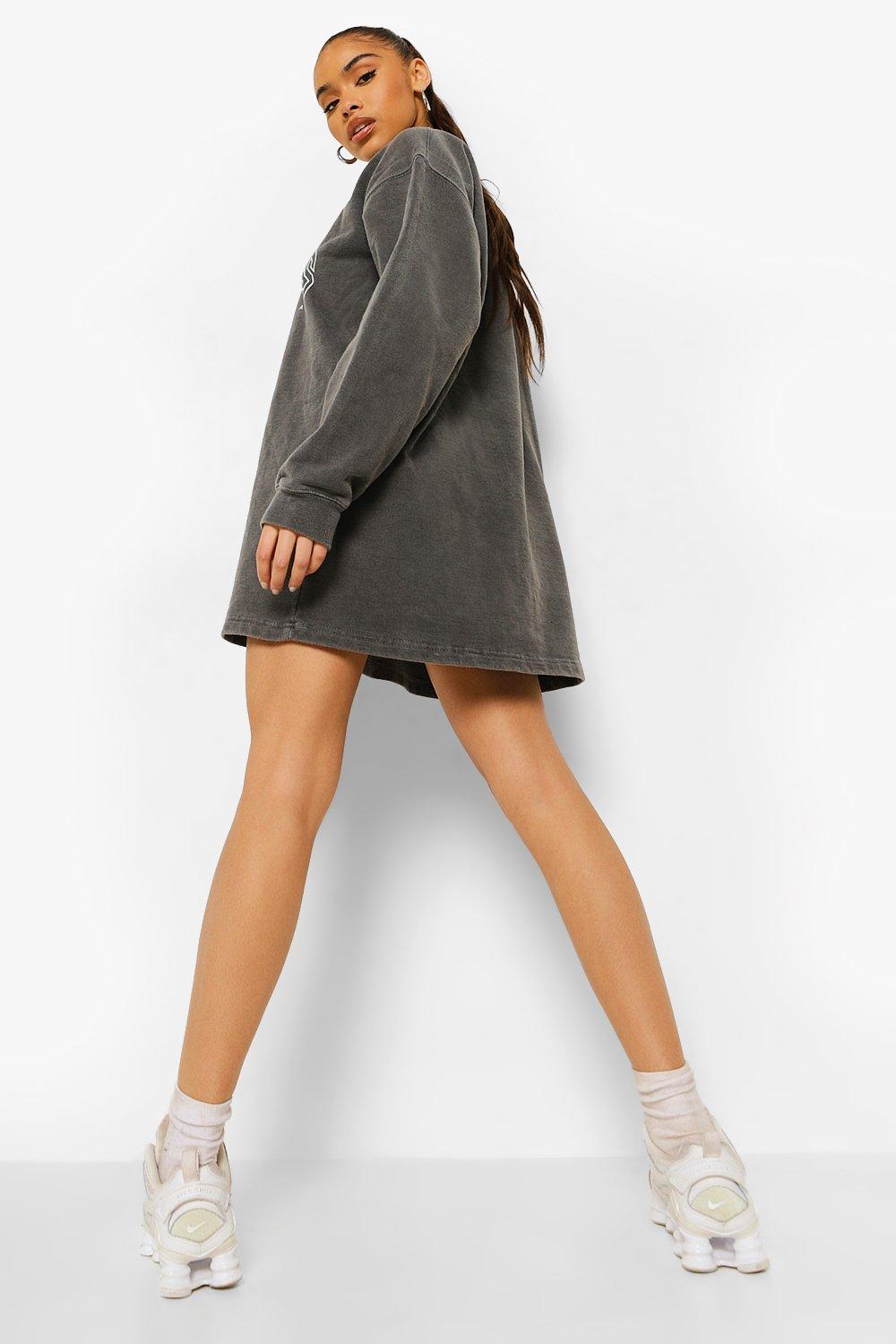 Grey missguided slogan online washed sweatshirt