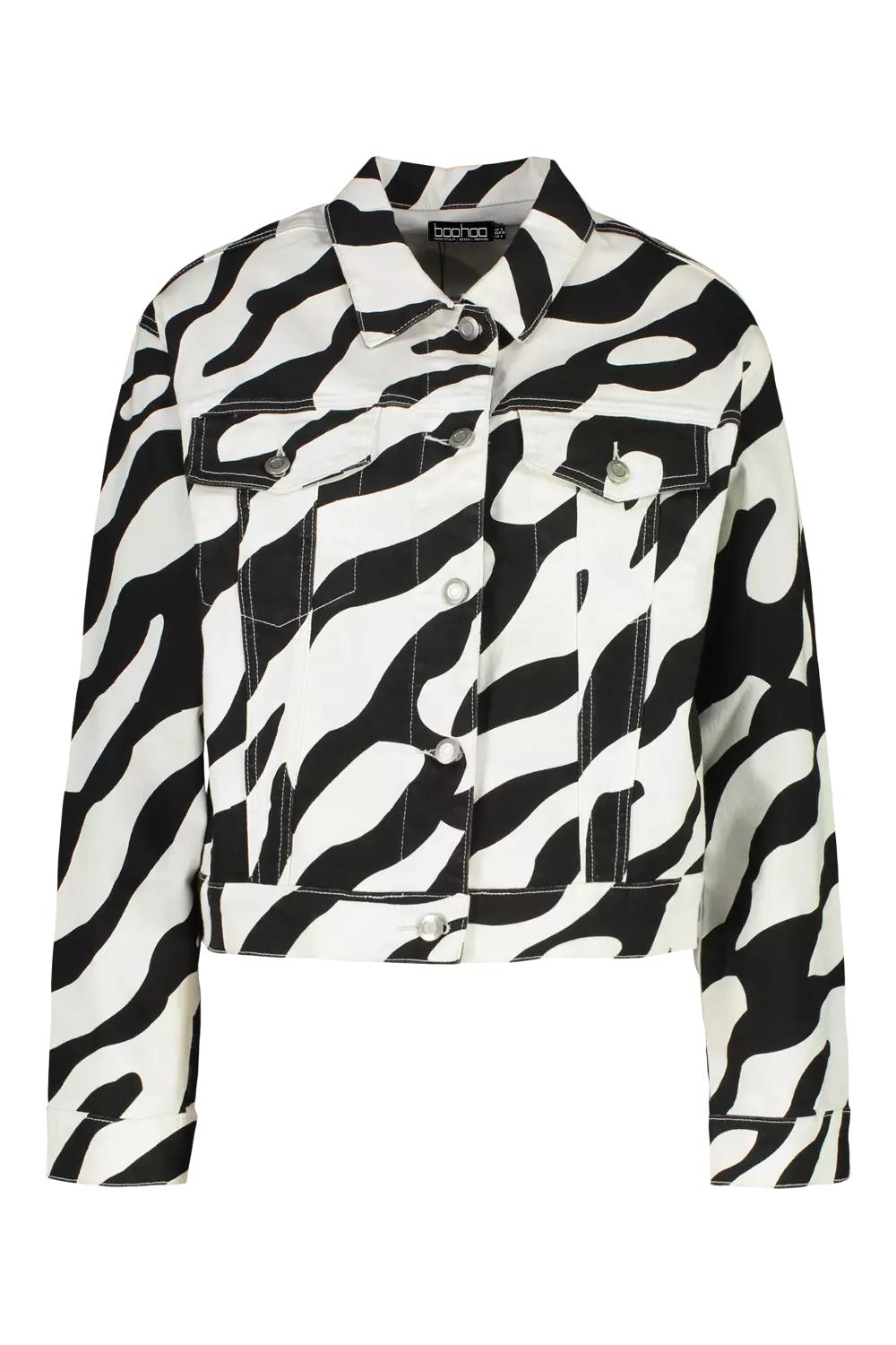 Zebra print hot sale denim jacket