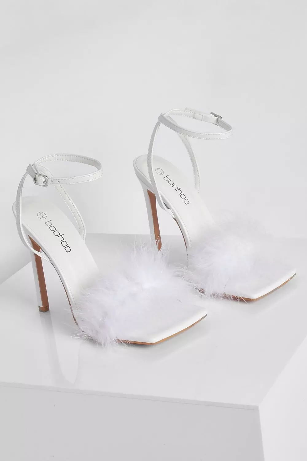 White best sale feather sandals