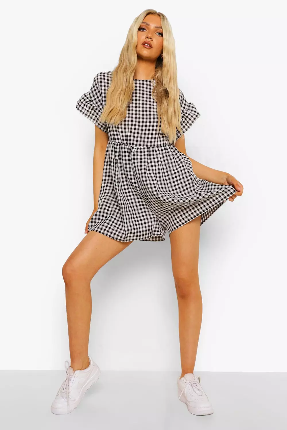 Smock playsuit dress top