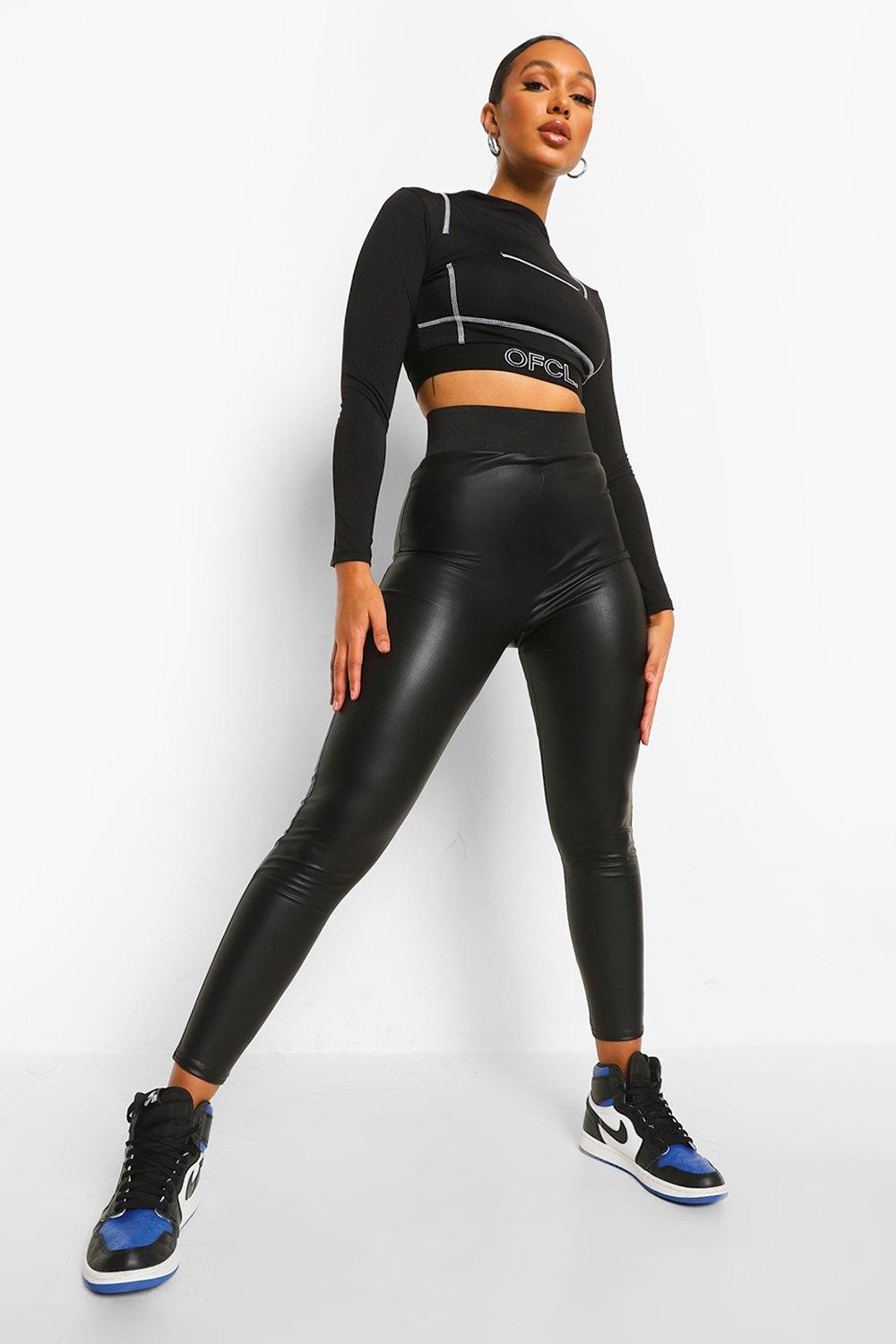 Boohoo Eliza Matte Black Leather Look Leggings, $16, BooHoo