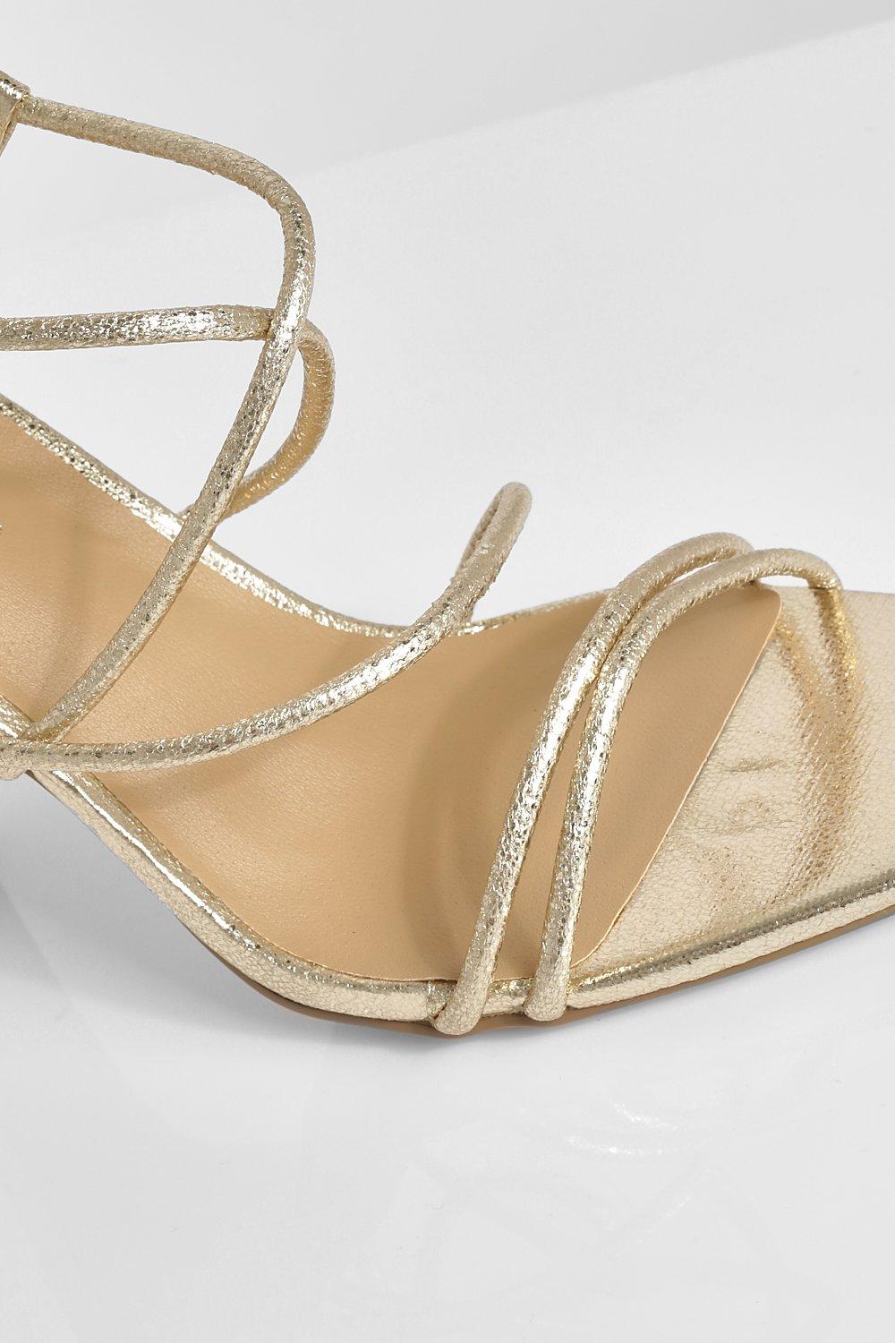 Metallic Wrap Up High Sandal boohoo