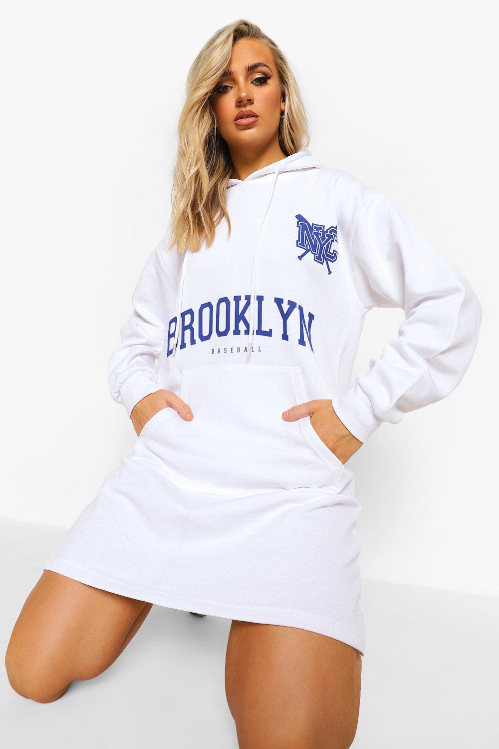 white oversized hoodie dress