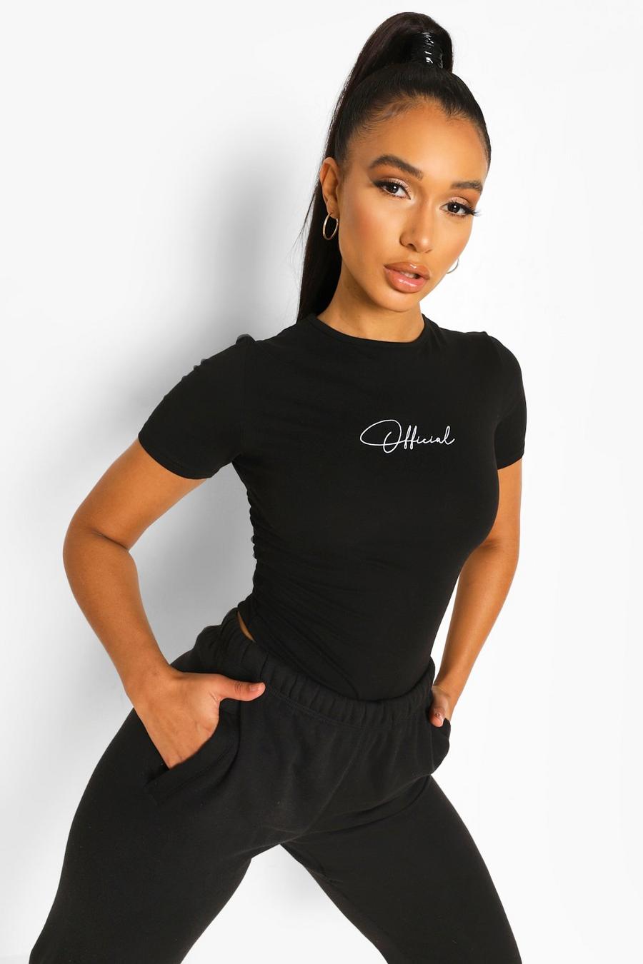 Black Official Fitted Cotton Bodysuit image number 1