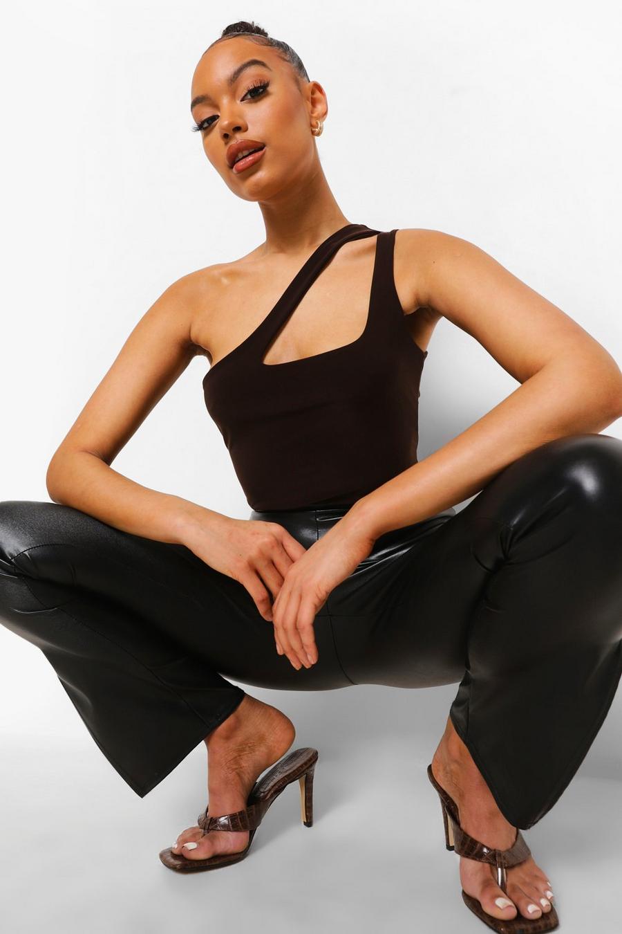 One Shoulder Double Layer Bodysuit image number 1