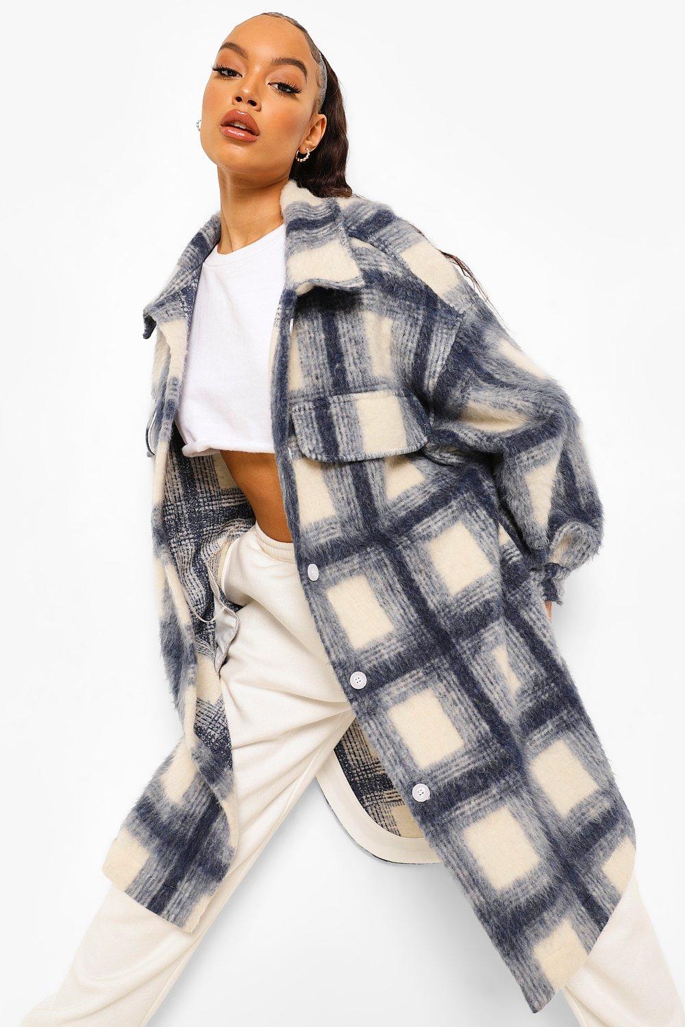 Victoria Womens Brushed Check Shacket