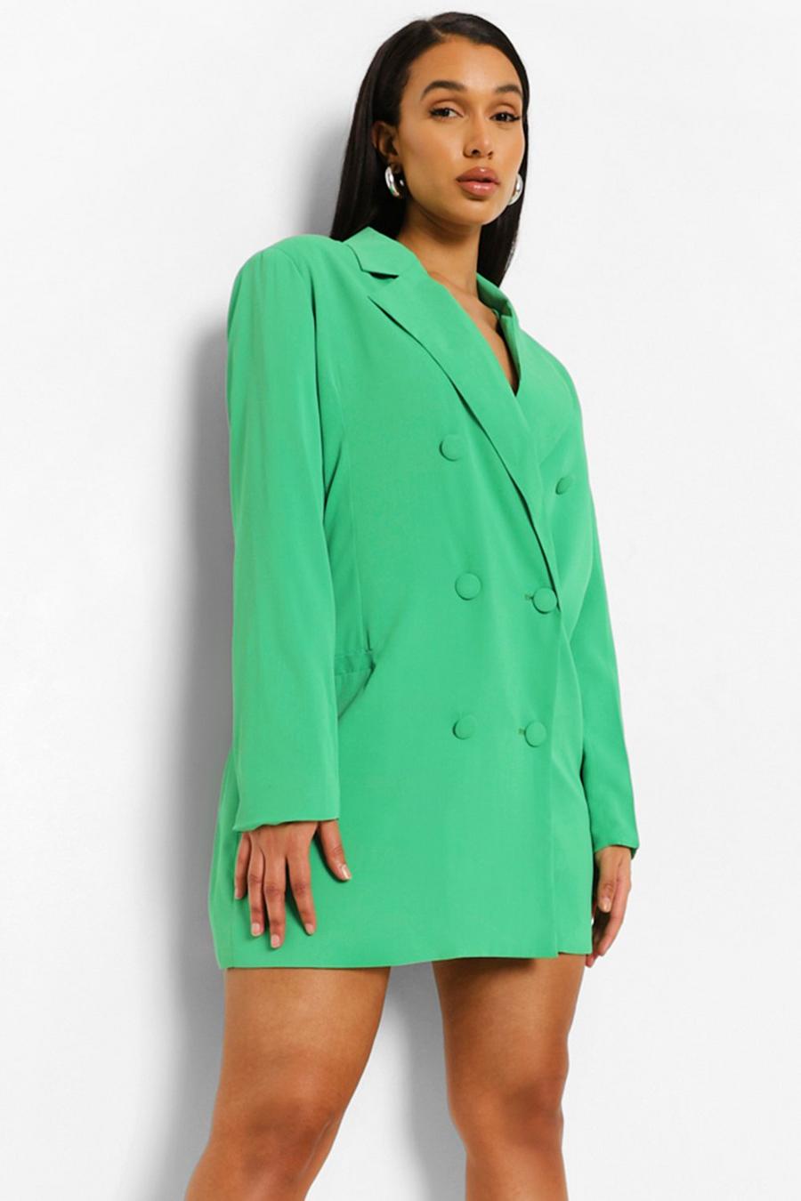 Vestido americana entallado oversize, Verde eléctrico image number 1