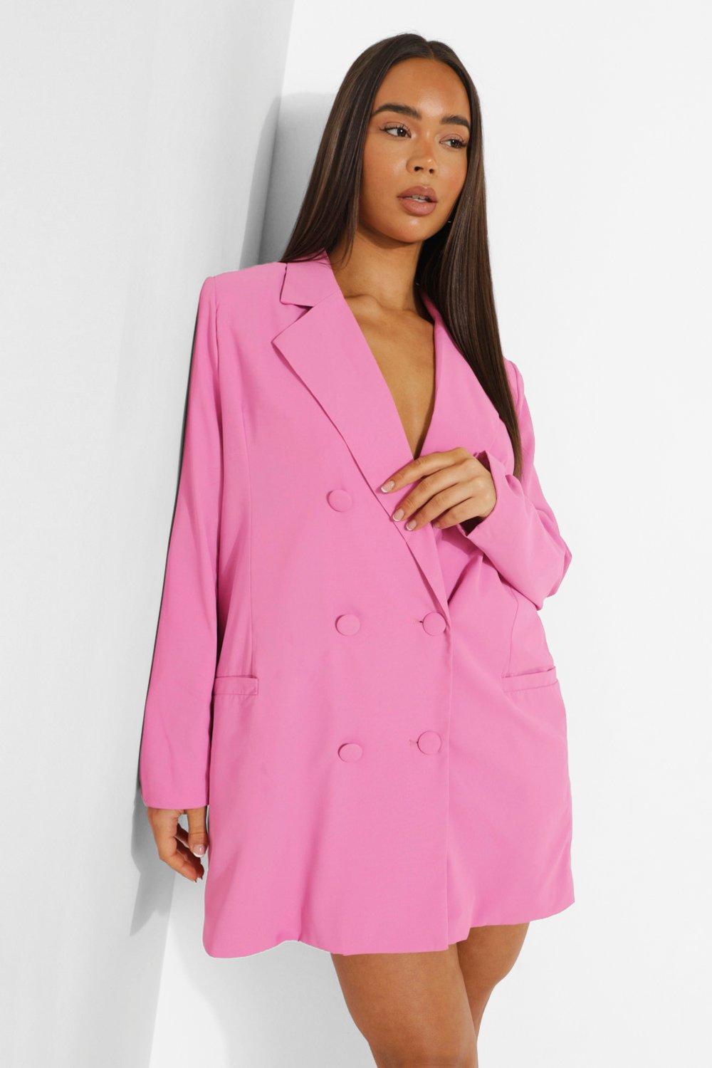 Roadster Women Pink Solid Boxy Tailored Jacket