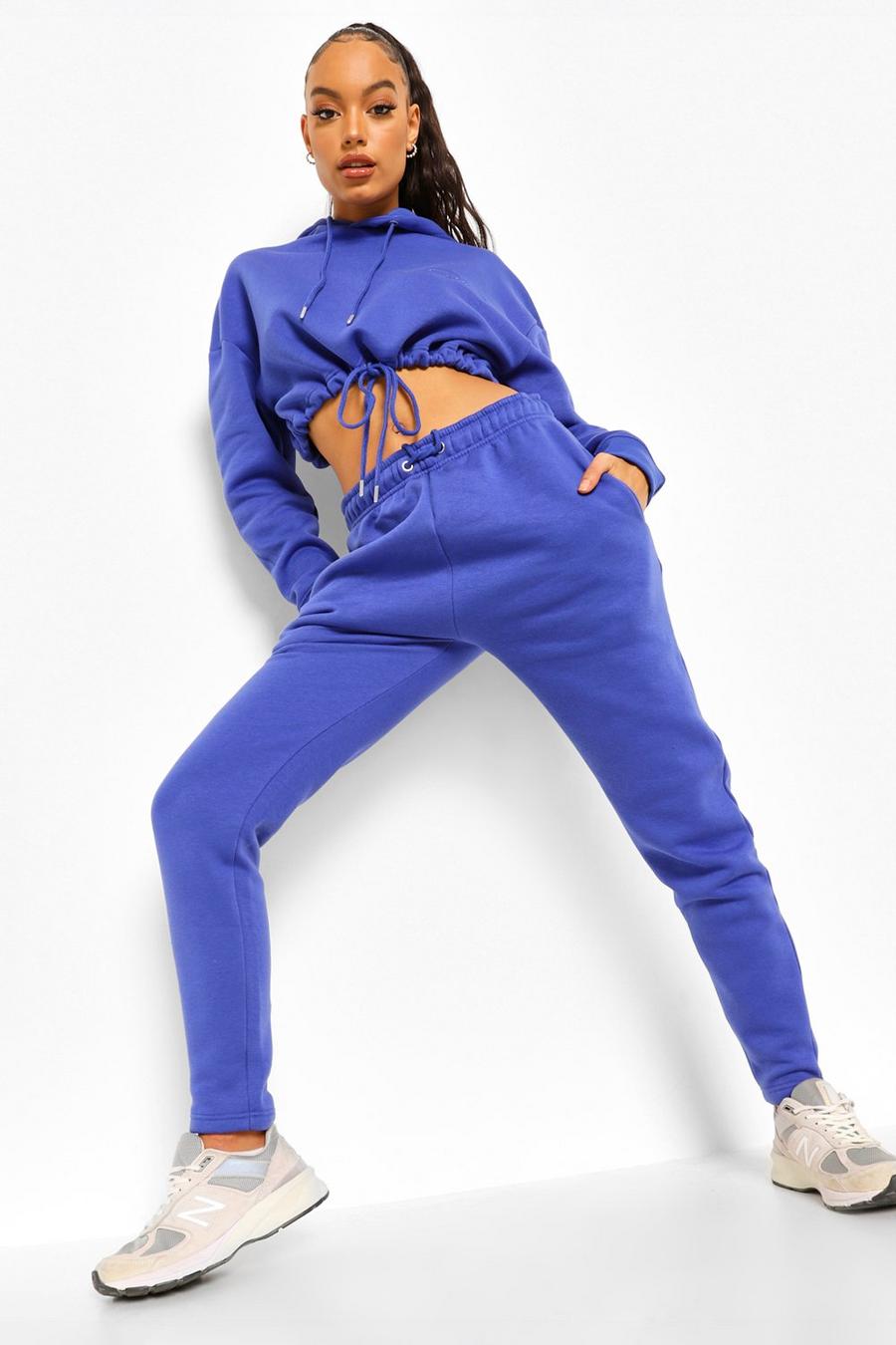 Blue Official Cropped Tie Hooded Tracksuit image number 1