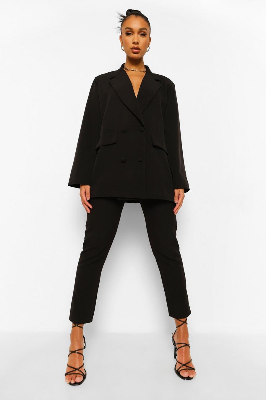 Black Belted Straight Leg Trousers image number 1