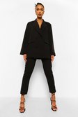 Black Belted Straight Leg Trousers