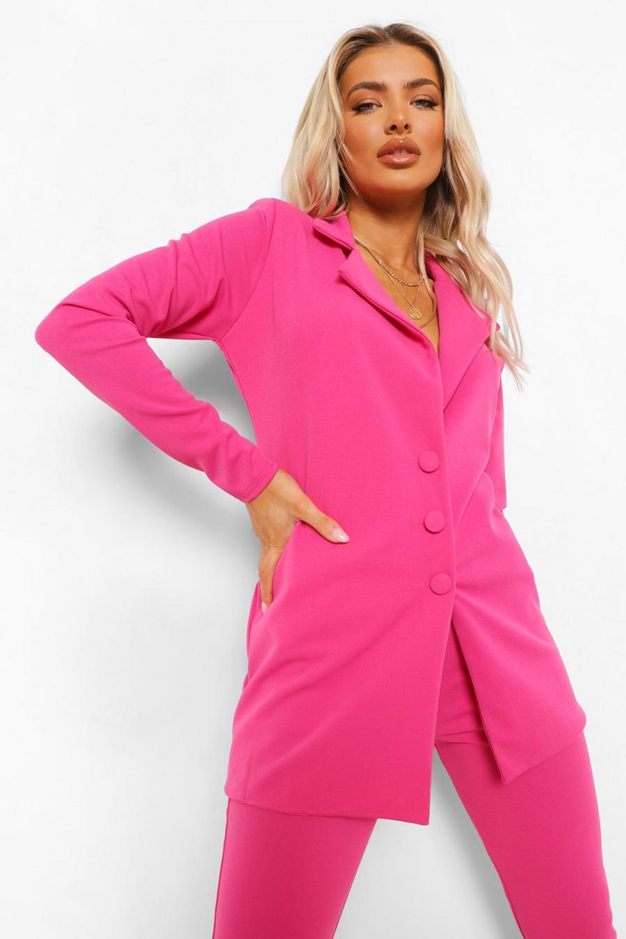 Pink Longline Fitted Blazer image number 1
