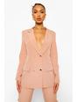 Dusty rose pink Double Breasted Fitted Blazer