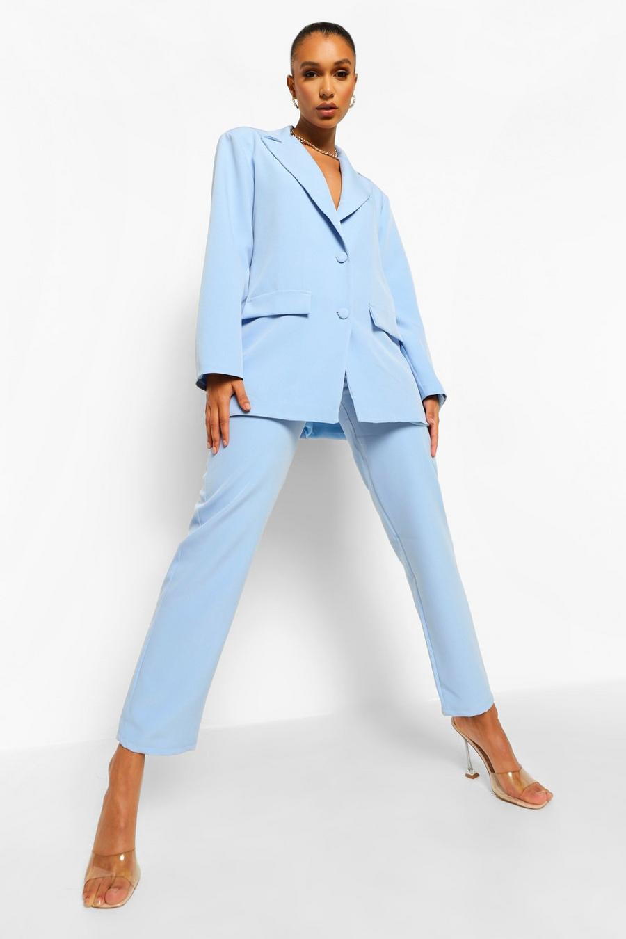 Dusty blue Relaxed Fit Tailored Pants image number 1