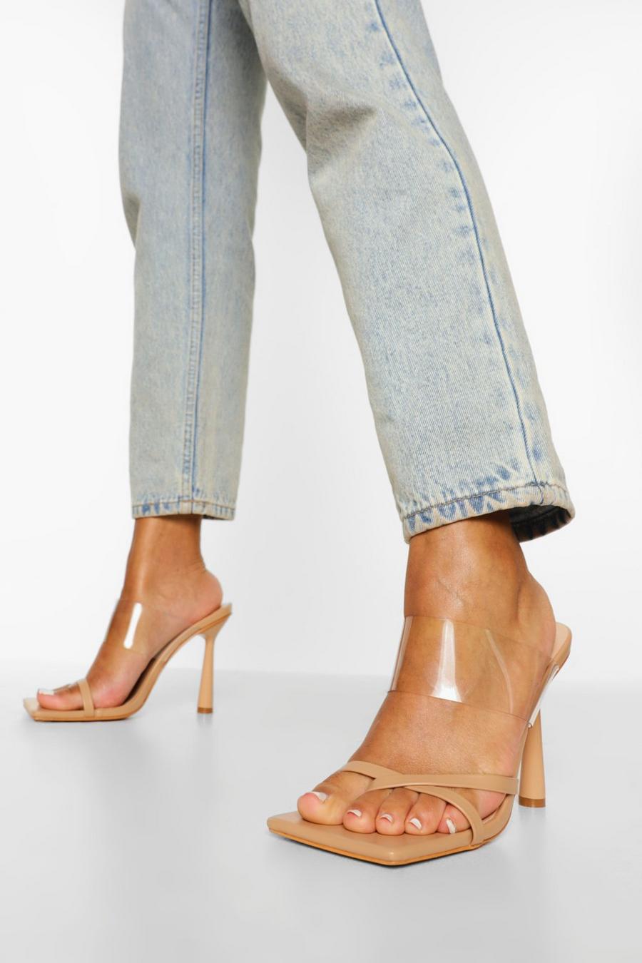 Nude Clear Strappy Mule image number 1