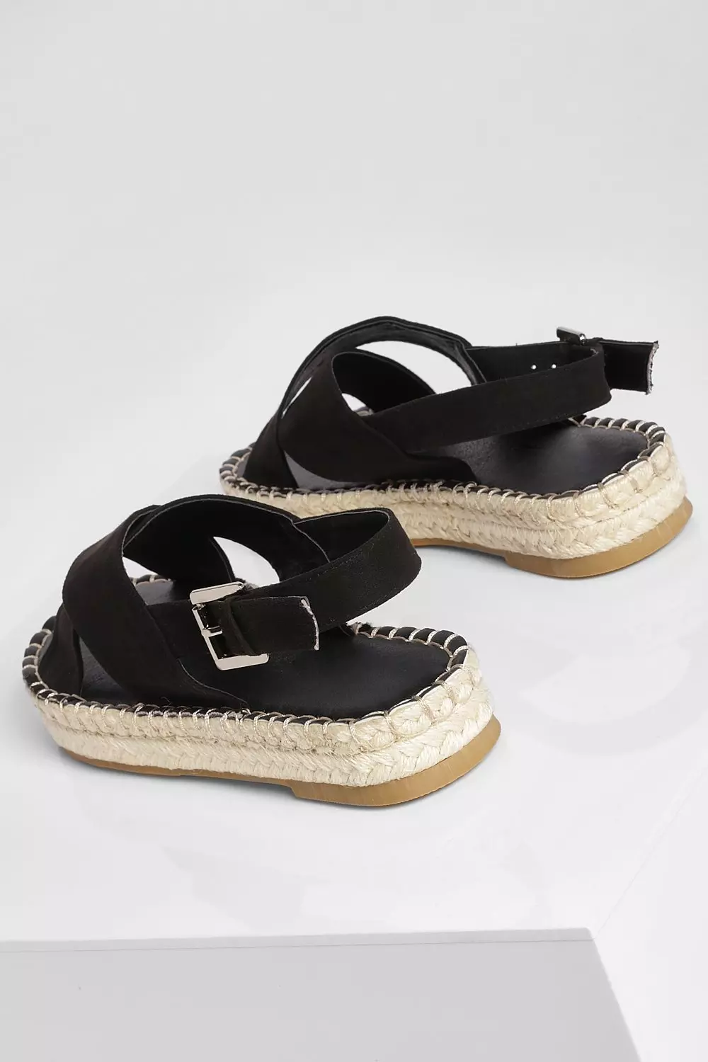 espadrille flatform sandals black