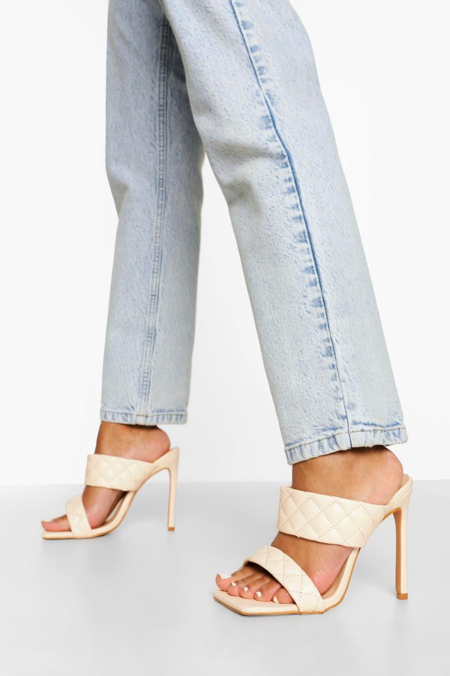Nude Wide Width Quilted Stiletto Mule image number 1