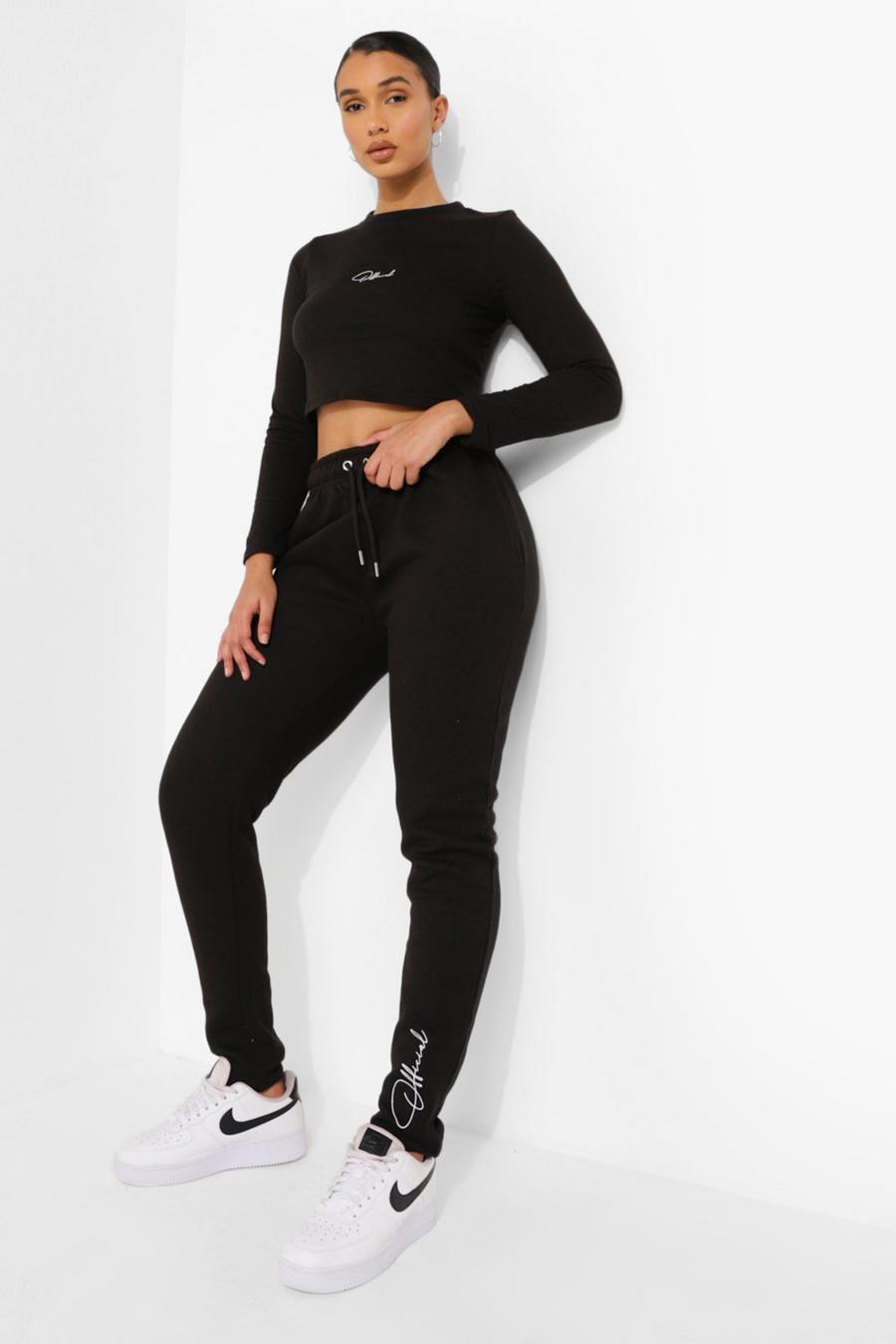 Black Official Long Sleeve Crop & Joggers image number 1