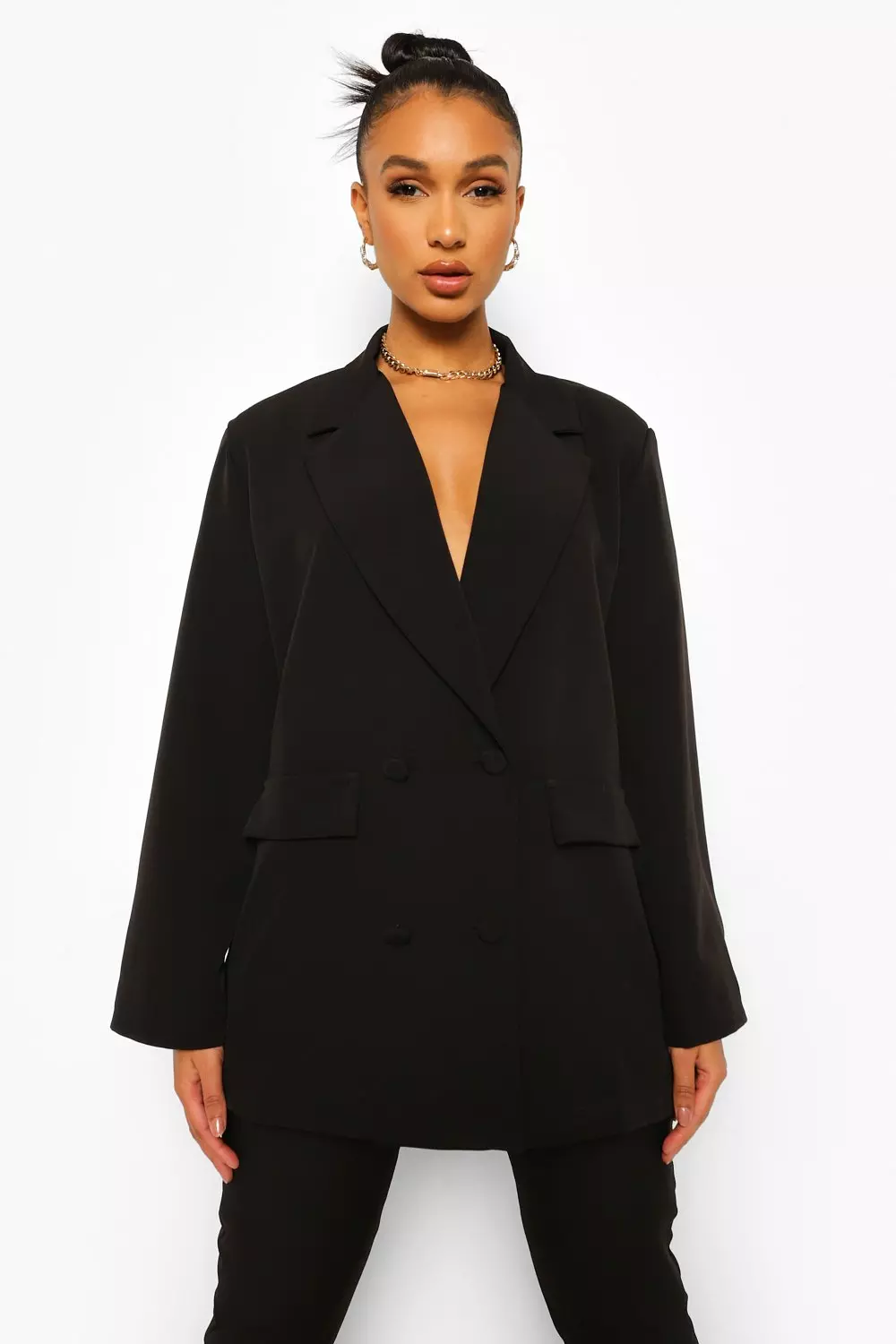 Black oversized shop double breasted blazer