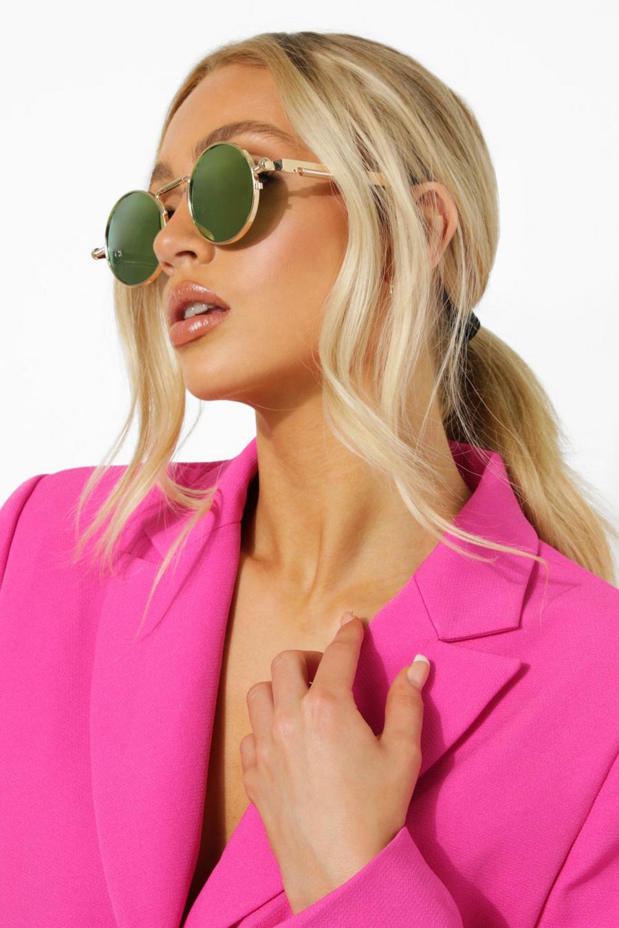 Pink Round Tinted Sunglasses image number 1