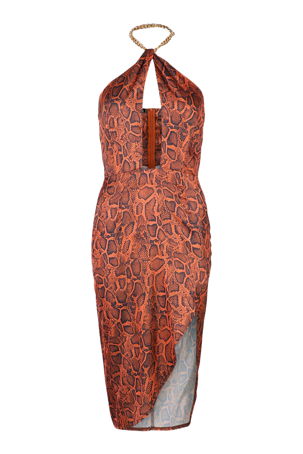 Leala orange snake store print maxi dress